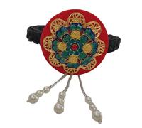 Cerchietto tradizionale coreano Hanbok per donne e ragazze, smalto blu e perle finte, accessorio per capelli da ballo