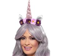 Cerchietto Unicorno Accessorio Per Costume Da Donna Con Corno E Fiori