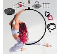 Cerchio Aereo Cerchio Aereo per Fitness/Danza per Adulti Ragazzi Bambini, 85cm/95cm/100cm Home Gym Outdoor Antenna Yoga Anello Lyra Hoop, Oggetti di Scena da Circo Acrobatico ( Color : Black , Size :