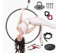 Cerchio Aereo Cerchio Aereo per Fitness/Danza per Adulti Ragazzi Bambini, 85cm/95cm/100cm Home Gym Outdoor Antenna Yoga Anello Lyra Hoop, Oggetti di Scena da Circo Acrobatico ( Color : Silver , Size :
