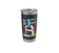 Cerchio aereo con scritta "May you always be brave enough to fly" Bicchiere termico in acciaio inox doppia parete