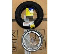 Cerchio Copertone Pneumatico Michelin S83 3.00-10 TL/TT Camera d'aria 90°
