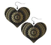 Cerchio Cuoio A Forma Di Cuore Orecchini Moda Donna Matrimonio Danze Quotidiano Accessori, Misura unica, Pelle sintetica