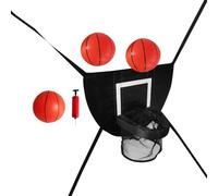 Cerchio da basket per trampolino, facile da installare, accessorio per tutte le età, con tre palline, 49 x 36 cm