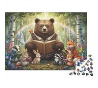 Cerchio degli orsi che raccontano storie Puzzle Impossible 1000 Pezzi Orso bruno Decorazione Per La Casa. Giochi Rilassamento E Intelligence Per Adulti E Ragazzi Da 14 Anni 38x26cm/1000pcs