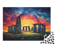 Cerchio di Pietra Preistorico Puzzle 1000 Pezzi Carta per Adulti Tramonto e Orizzonte Puzzle per Famiglia Relax Decorazione Regalo 70x50cm/1000pcs