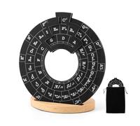 Cerchio di quinte in legno, strumento per accordare melodia rotondo con base della ruota e custodia, ruota per accordi musicali, strumento educativo per chitarra, basso, pianoforte, violino, nero
