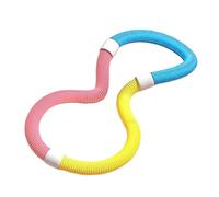 Cerchio fitness ponderato morbido hula hoop per esercizi al chiuso, pieghevole, in vita, con molla in lega, per adulti, casa, ufficio, palestra, 1,3 kg, blu e giallo