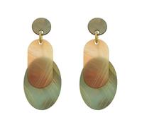 Cerchio geometrico acrilico e orecchini ovali per le donne, Perni minimalisti pendenti con fili per orecchie d'argento di tono, orecchini leggeri