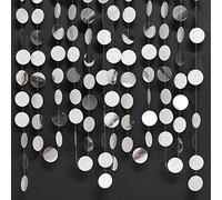 Cerchio glitter argento pois carta ghirlanda appesa polka dot streamer decorazione festa stamina banner sfondo per compleanno/matrimonio/baby doccia/fidanzamento/doccia nuziale