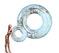 Cerchio Gonfiabile Piscina azzurro 90cm con Brillantini Iridescenti - Gioco Acquatico per Spiaggia, Lago e Piscine Gonfiabili, Anello Nuoto Ricreativo per Divertimento Estivo Familiare