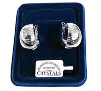 Cerchio Grande 26mm Orecchini da Donna Largo 14mm pl. Oro Bianco 18K