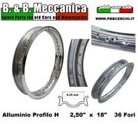 CERCHIO IN ALLUMINIO BORDO H MOTO COMPETIZIONE ANNI 60 70 WM4 250 X 18 36 FOR...