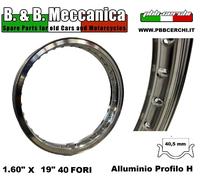 CERCHIO IN ALLUMINIO BORDO H MOTO D EPOCA ANNI 60 70 WM1 160 X 19 40 FORI (19...