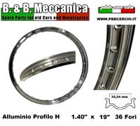 CERCHIO IN ALLUMINIO BORDO H MOTO DEPOCA ANNI 60 70 WM0 140 X 19 36 FORI (191...