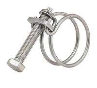 Cerchio in filo di acciaio inossidabile 304, doppio cerchio con gola in filo, regolazione a clip forte, tubo flessibile in PVC fisso, tubo di ventilazione dell'acqua(31-35 x 2 (3pcs))