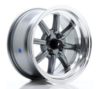 Un cerchio Cerchi JR Wheels JR19 15x8 ET0 4x100 Gun Metal con bordo lavorato