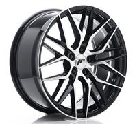 Cerchio in Lega Japan Racing JR28 19x8,5 ET35 5x112 Nero Lucido Fronte Spazzol.