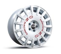 Cerchio in Lega OZ Rally Racing in 7x17 ET30 PCD 4x100 Race White Red Lettering