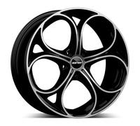 CERCHIO IN LEGA PER ALFA ROMEO GIULIA 8,0J18" 5X110 40 65,10 GMP DRAKE BLACK DIA