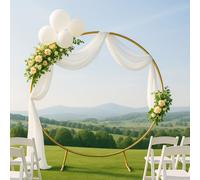 Cerchio in metallo Arco per palloncini Supporto Arco per matrimoni Arco rotondo di palloncini Sfondo dorato Cornice per arco Festa di compleanno Decorazioni per baby shower