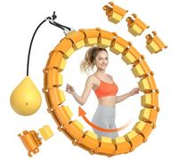 Cerchio Infinity ponderato con 24 nodi silenziosi staccabili, Hula Circle Hoop per adulti per perdere peso, adatto per donne e principianti, cerchi regolabili intelligenti, arancione