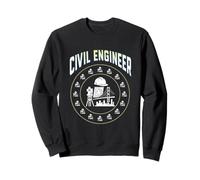 Cerchio Ingegnere Civile Distintivo Cappello Duro, Strumento di indagine, Blueprint Felpa