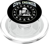 Cerchio ingegnere civile distintivo cappello duro, strumento di indagine, Blueprint PopSockets PopGrip per MagSafe