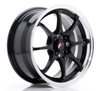 Cerchio Japan Racing in Lega JR5 15x7 ET35 4x100 Nero Lucido Canale Spazzolato