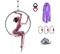 Cerchio Lyra Aereo, Cerchio Aereo, Set di Anelli Aerei, Cerchio Lyra Aereo a Punto Singolo, Cerchio in Acciaio Inox, Cerchio Yoga, Attrezzatura Aerea da Circo, per Esibizioni Acrobatiche, Fi