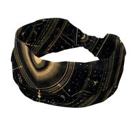 Cerchio magico con stelle, costellazioni zodiacali, fasi lunari, fasce larghe per donne, yoga, allenamento, fasce elastiche per capelli, per lavare il viso e il trucco