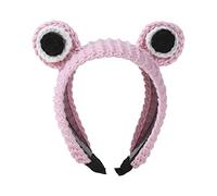 Cerchio per capelli lavorato a maglia con grandi occhi a forma di animale del fumetto per rana Fascia per capelli a tema copricapo accessori