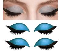 Cerchio per ciglia Lazy Eye Shadow, adesivi per ombretti e ciglia colorati, adesivi 2 in 1 riutilizzabili per ombretti e ciglia per occhi, ciglia finte naturali per il trucco femminile (Blu)