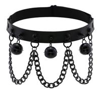 Cerchio per Gamba in Cuoio Nero Stile Gotico Punk Catena | Lavorazione Chic, Ornamento per Gambe, Design Americano ed Europeo, Comodo da Indossare, Colore Nero