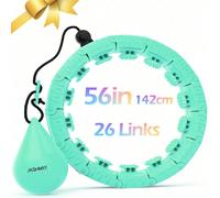 Cerchio per hula hoop con peso e 26 anelli (56in/142cm) per adulti, per perdita di peso, hula hoop infinito per taglie forti, attrezzatura per esercizi intelligenti per donne, accessori da palestra (C