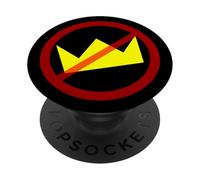 Cerchio rosso barrato corona n PopSockets PopGrip Adesivo