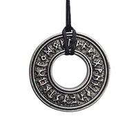 Cerchio runico Ciondolo Vikings. Runa vichinga placcata Argento. Talismano Celtico di Protezione e Valore. Idea Regalo Appassionati Fantasy Cosplay. Gioiello Artigianale Diametro 2,7 cm