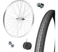CERCHIO RUOTA COMPLETA ANTERIORE + COPERTONE + CAMERA 28" X 1.75 BICI ALLUMINIO/ACCIAIO 28X1.75 - BICICLETTA CITY BIKE - PASSEGGIO - TREKKING - DADI DI FISSAGGIO E FLAP INCLUSI 700X35