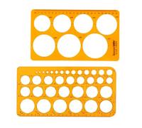 Cerchio Stencil Modello, 2 PCS Righello del Modello di Disegno Con 36 Cerchi in Plastica Trasparente per Pittura e Architettura