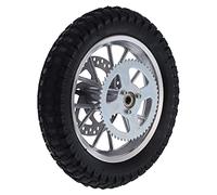 Cerchione posteriore Klanata da 12,5x2,75 pollici con gruppo cuscinetto da 12 mm, pneumatico in gomma blu per mini moto da cross a 2 tempi da 47-49 centimetri cubi (A (silver))