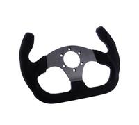 Cerchioni da gioco per auto da corsa in pelle scamosciata, volante piatto GT da 325 mm, alluminio anodizzato nero, con pulsante clacson, compatibile con simulatori di corse universali(Blue)