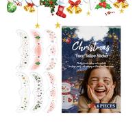 Cerchioni da Viso con Glitter e Lentiggini - 6 Pezzi Adesivi Natalizi per Trucco Viso | Sticker Temporanei a Puntini per Artisti Eventi a Tema | Ragazze Feste Raduni Fotografia Signore Bambini