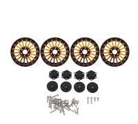 Cerchioni RC da 2,6 pollici in lega di alluminio, 4 pezzi, cerchi in metallo RC per auto Axial RR10 90048 1/10 RC, parti leggere per auto RC leggere con adattatore e cappuccio, (Oro)