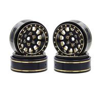 Cerchioni RC Per Axial Per SCX24 Per FCX24 Per TRX4M 1/24 1/18 4 Pezzi In Ottone Da 1,0 Pollici Con Mozzo Ruota Beadlock RC Crawler CarUpgrade Parts RC Crawler(Black 2)