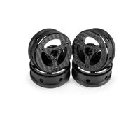 Cerchioni RC Per Capra Per SCX10 RR10 TF2 Per Element Per Enduro Gmade R1 Cheater Rigs 1/10 4 Pezzi Cerchioni In Fibra Carbonio 1,9 Pollici Cerchioni RC Auto Crawler 1,9S(Black-3)