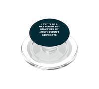 Cerco di essere una brava persona ma la mia bocca non coopera PopSockets PopGrip per MagSafe
