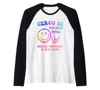Cerco di Perdere Peso Scritte Simpatiche Dieta Palestra Uomo Maglia con Maniche Raglan