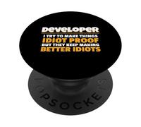 Cerco di rendere le cose Idiot Proof Coding Programmer Tech PopSockets PopGrip Adesivo