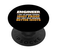 Cerco di rendere le cose Idiota Proof Ingegneria Humor Tech PopSockets PopGrip Adesivo