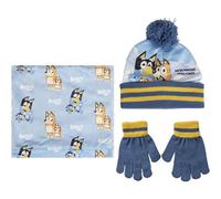 Cerdá Bluey-Berretto da Donna, Guanti e Mutandine Cappello, Giallo e Blu, Taglia Unica Unisex-Bambini e Ragazzi
